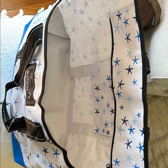 Scout Blue and White Star Pattern Tote Bag - Picture 3 of 4